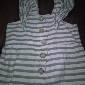 ⭐️⭐️5/$15 Vignette Striped Gray Kids Jumpsuit